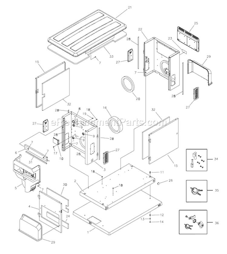 Page B Diagram and Parts List for  Briggs and Stratton Generator